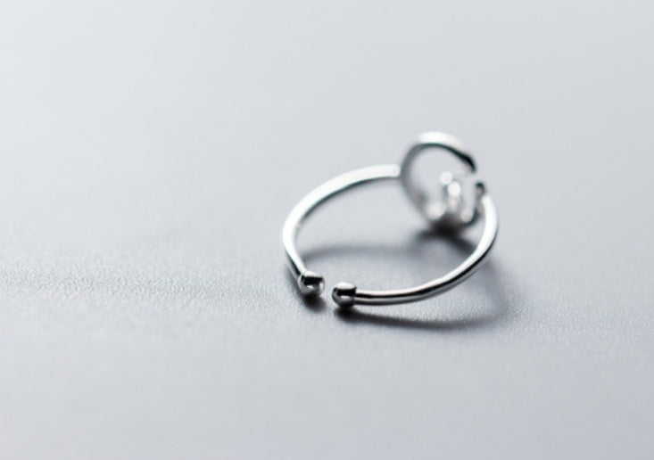 Womens Adjustable Rabbit Moon Ring Silver Plated Alloy Animal Jewelry Korean Inspired Elegant Gift For Women Accessory