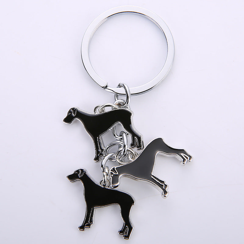 Unisex Metal Dog Bone Key Chain With Paw Print Charm Great Dane German Shepherd Key Ring With Durable Clip Pro