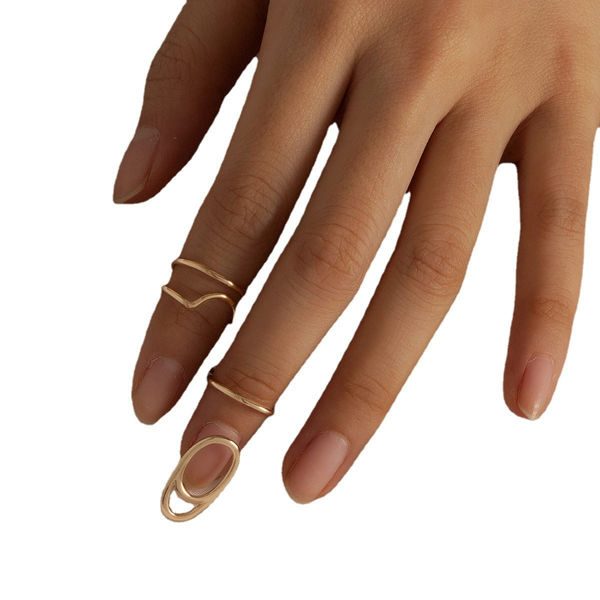 Womens Copper Rings Set 2 Gold Fashion Jewelry Finger Buckle Rings Elegant Jewelry Set For Womens Girls Trendy Trendy