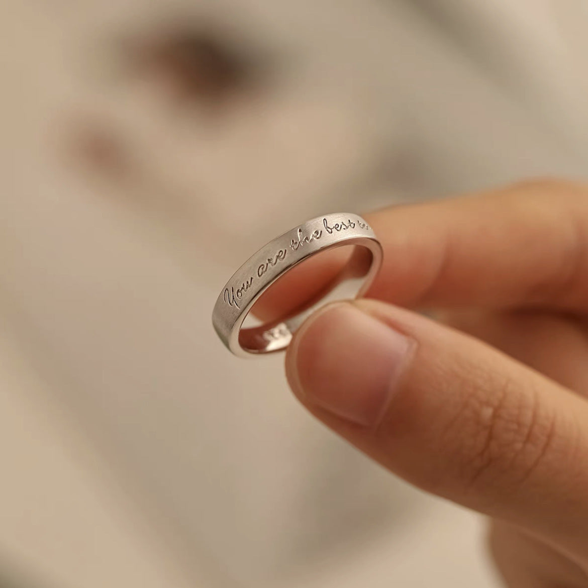 Matching Silver Couple Rings With Diamond Inlays Design