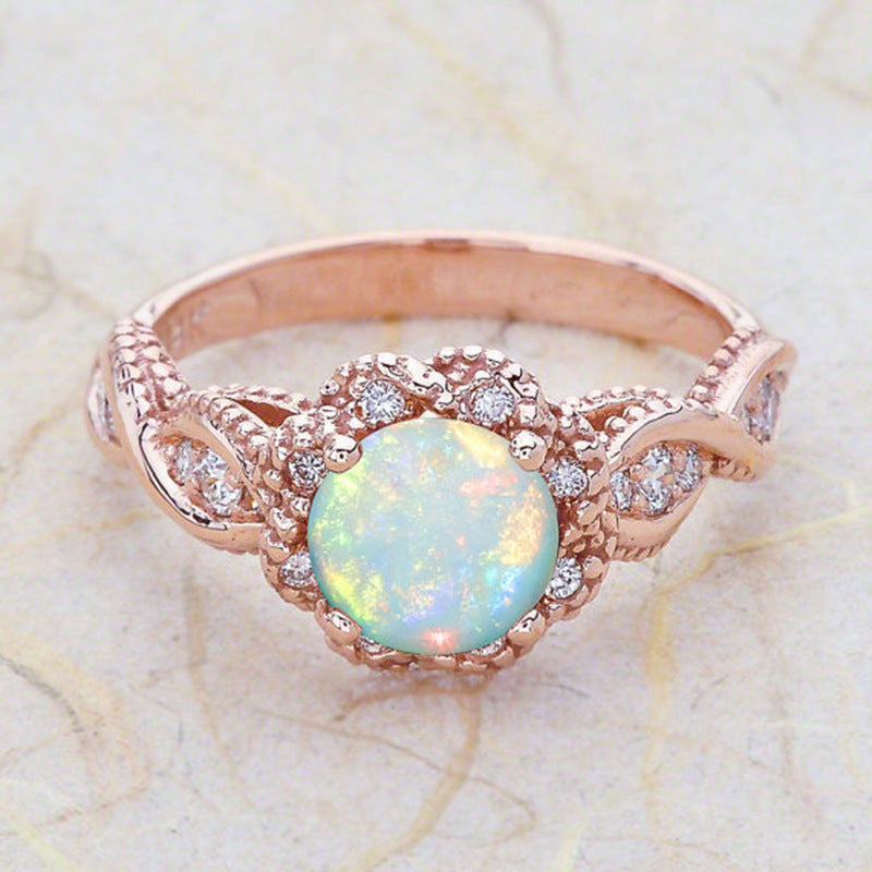 Gold Plated Alloy Crown Ring Inlaid Gemstones European Design Jewelry Gift For Her Elegant Crown Style Jewelry
