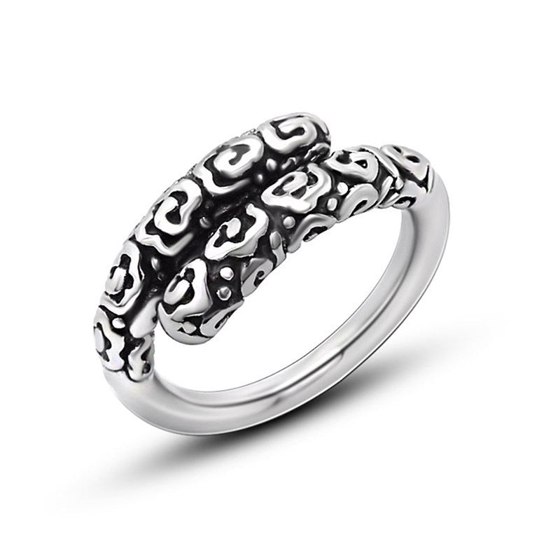 Men's Ring Retro Punk Ring Personality Ring Golden Hoop Ring Titanium Steel Ring for Men Fashion Ring Casual Ring