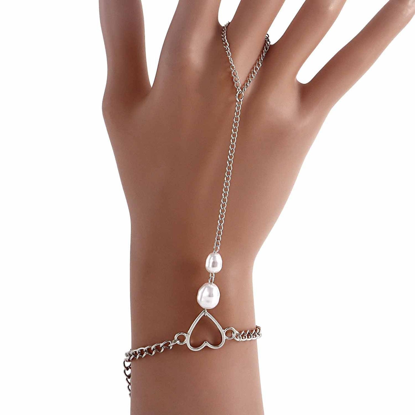 Womens Fashion Pearl Bracelet Set Alloy Metal Geometry Bangle Punk Jewelry Gift For Girls Color Matching Chic Design