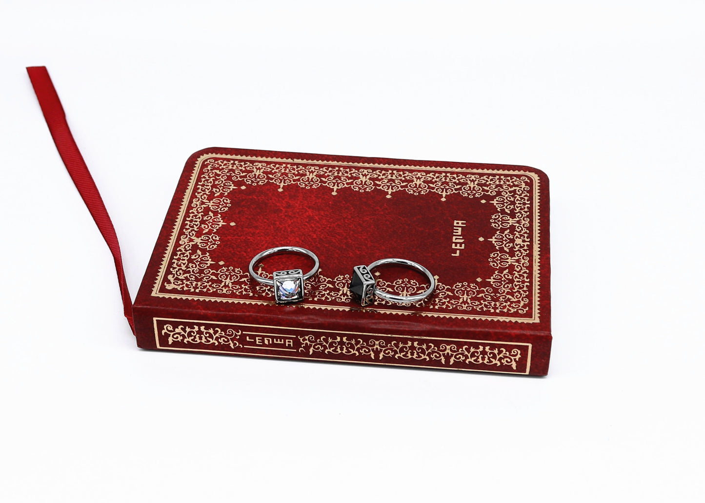 Unisex Titanium Steel Ring Geometric Design Diamond Accent Retro Personalized Finger Ring Durable Gift Diamond