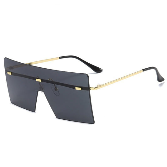 Womens Vintage Oversized Sunglasses Square Rimless UV400