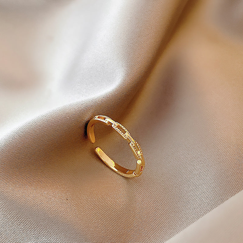 Geometric Gem Inlay Silver Ring 925 Adjustable Open Ring Korean Style Women Fashion Jewelry Everyday Wear For Daily Glam