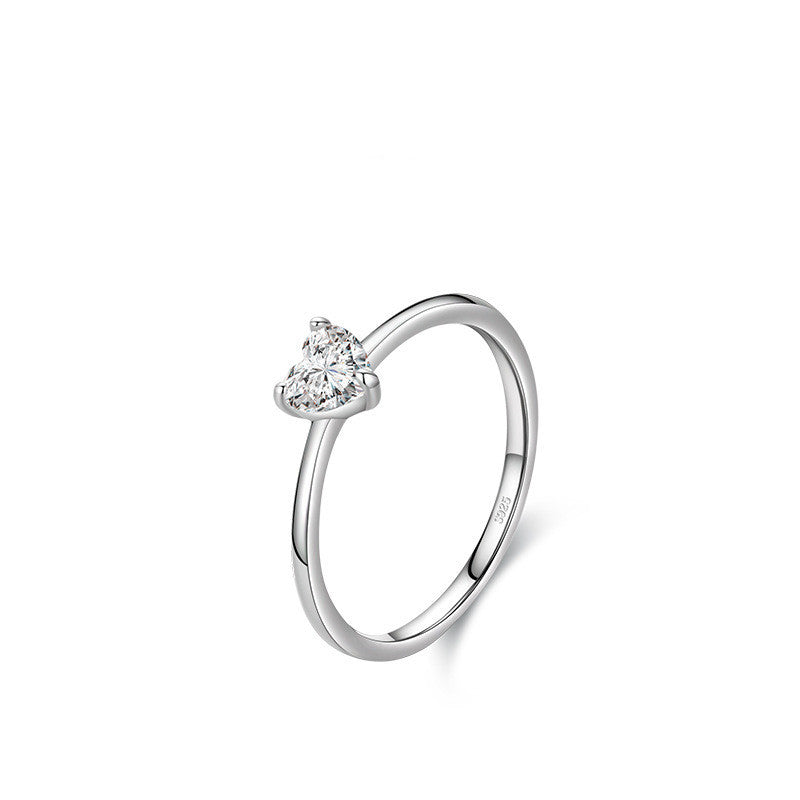 Heart Ring S925 Sterling Silver Simple Heart Design Ring Perfect Gift For Her Silver Or Gold US 5 6 7 8 9 Size