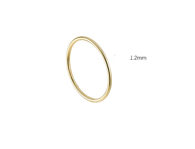 Sterling Silver Coil Ring For Women Gold Plated Fashion Circle Band Sizes 5 7 9 11 1 Electroplated Finish Gold