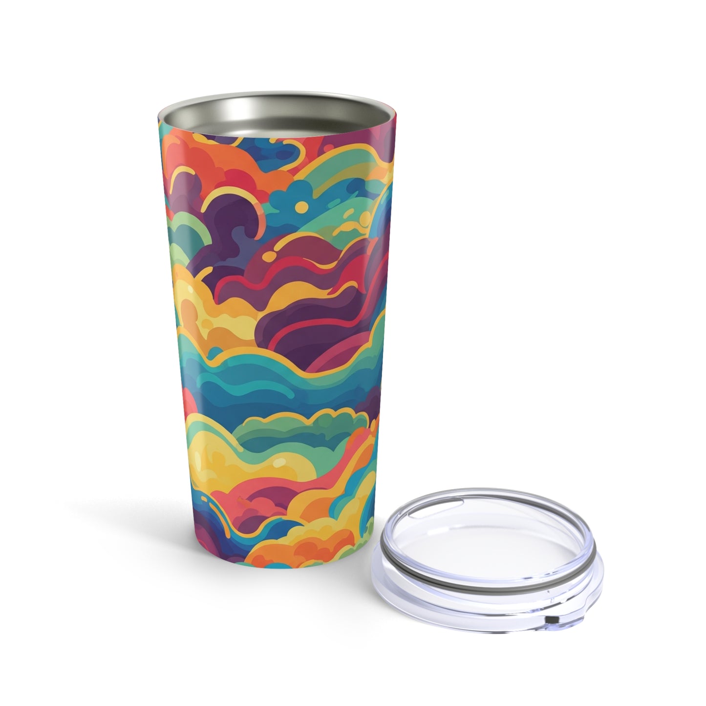 20oz Stainless Steel Tumbler With Printed Design Double Wall Vacuum Insulated Spill Resistant Durable Hot And Cold