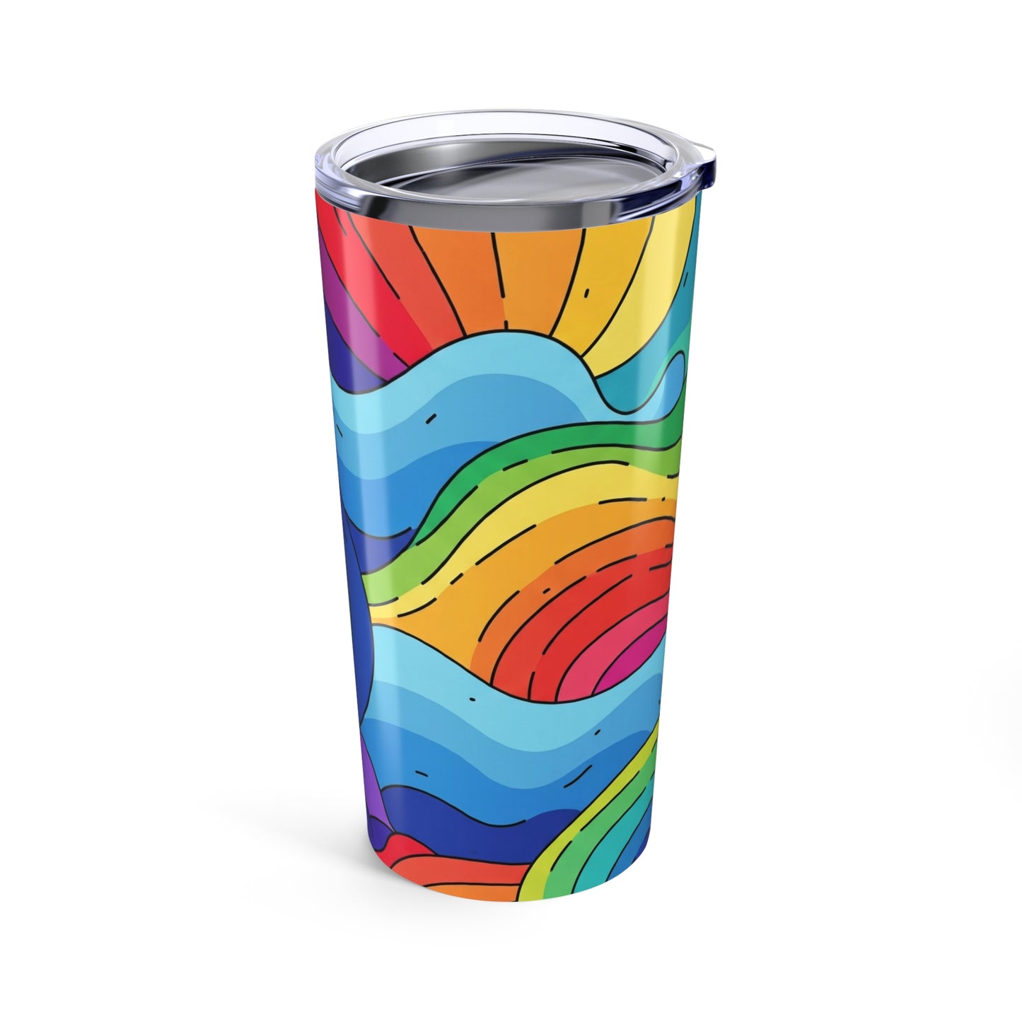20oz Stainless Steel Printed Travel Tumbler With Double Wall Vacuum Insulation And Spill Resistant Dishwasher Safe