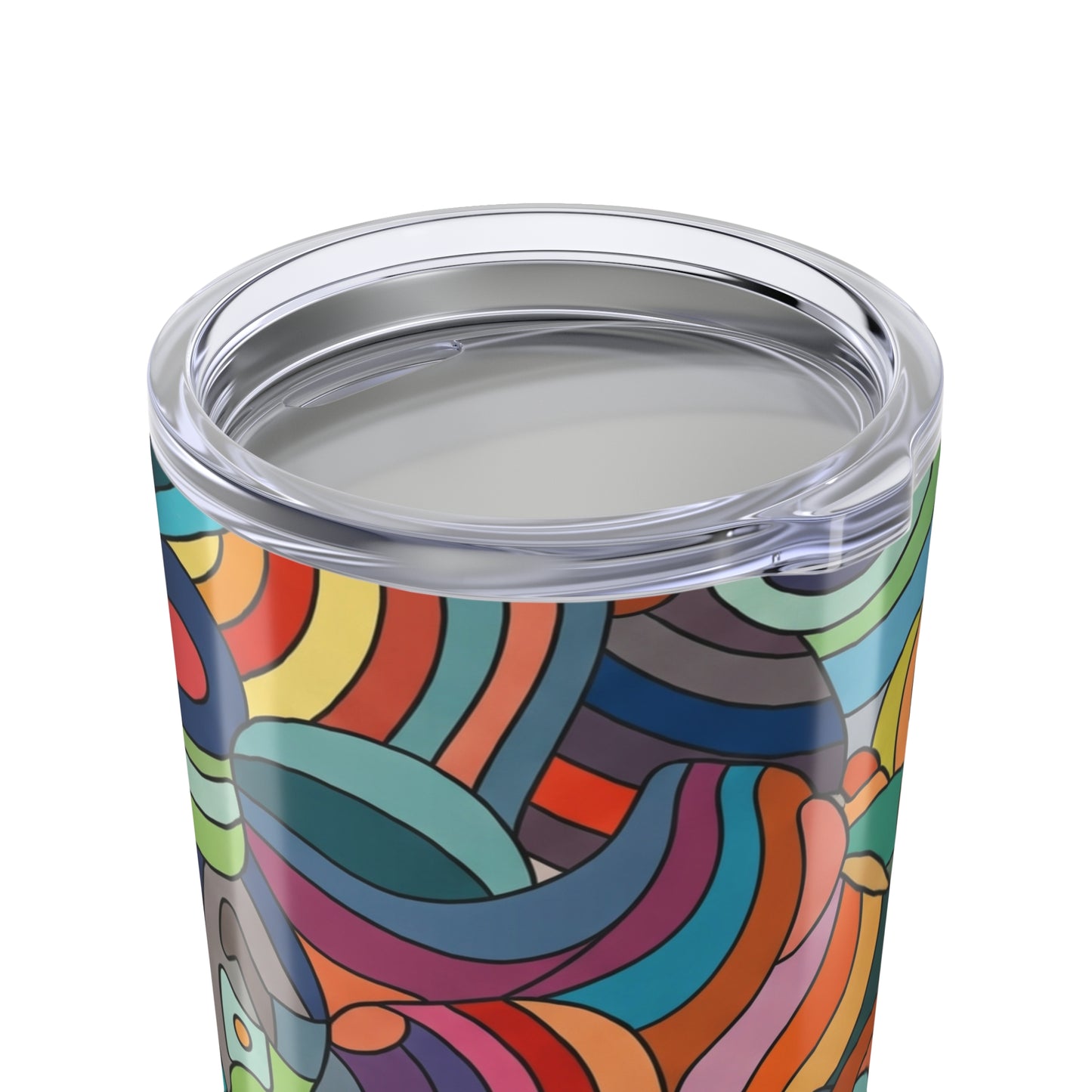 20 Ounce Metal Coffee Cup With Double Wall Insulation And Vacuum Sealed Spill Resistant Lid Graphic Design For