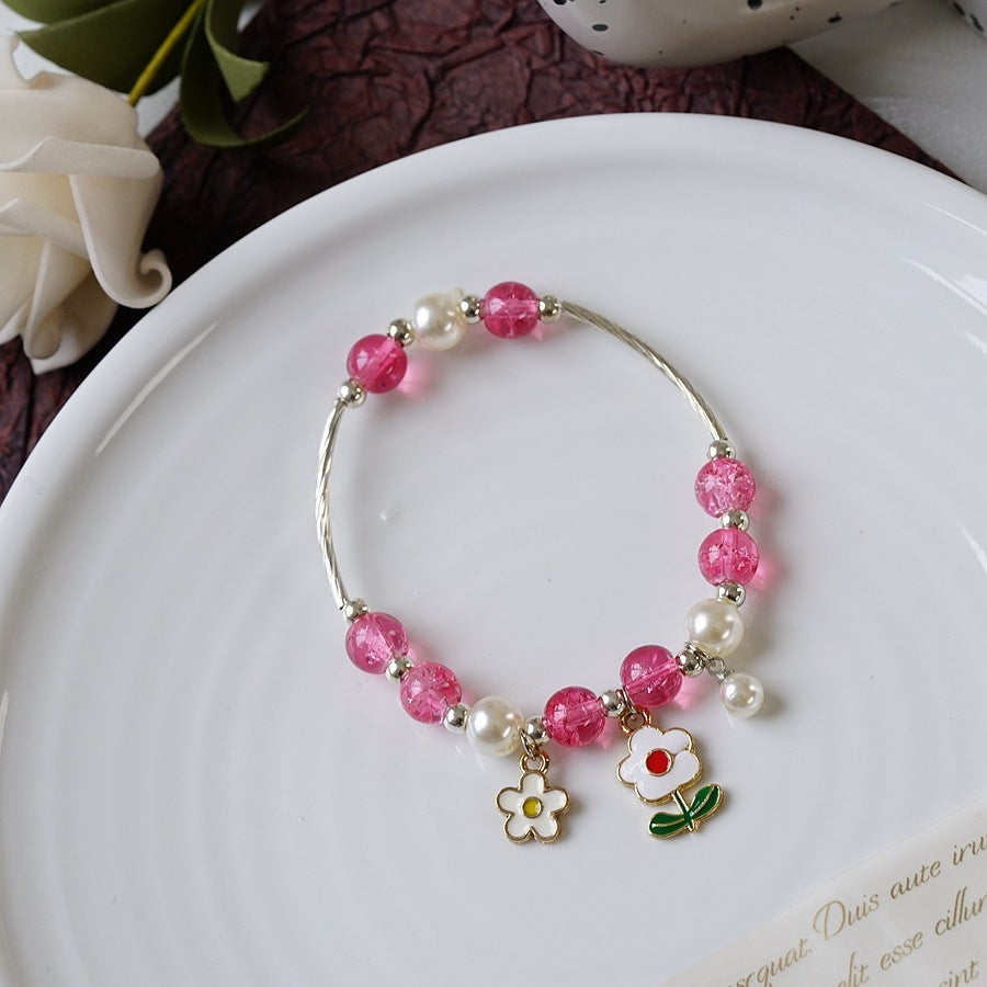 Womens Beaded Bracelet With Pearl Crystal And Alloy Animal Zodiac Charms Cartoon Adjustable Length Cute Charm