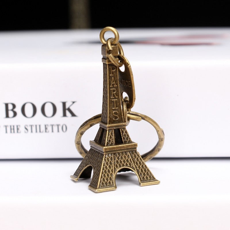 Eiffel Tower Keychain Vintage Alloy Key Chain Paris Souvenir Gift Iron Tower Key Ring Decorative Gold Finish Unisex