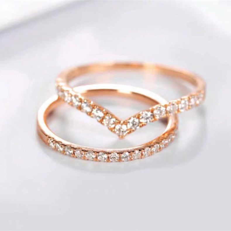 Geometric Copper Ring Set Elegant Simple Rings For Her