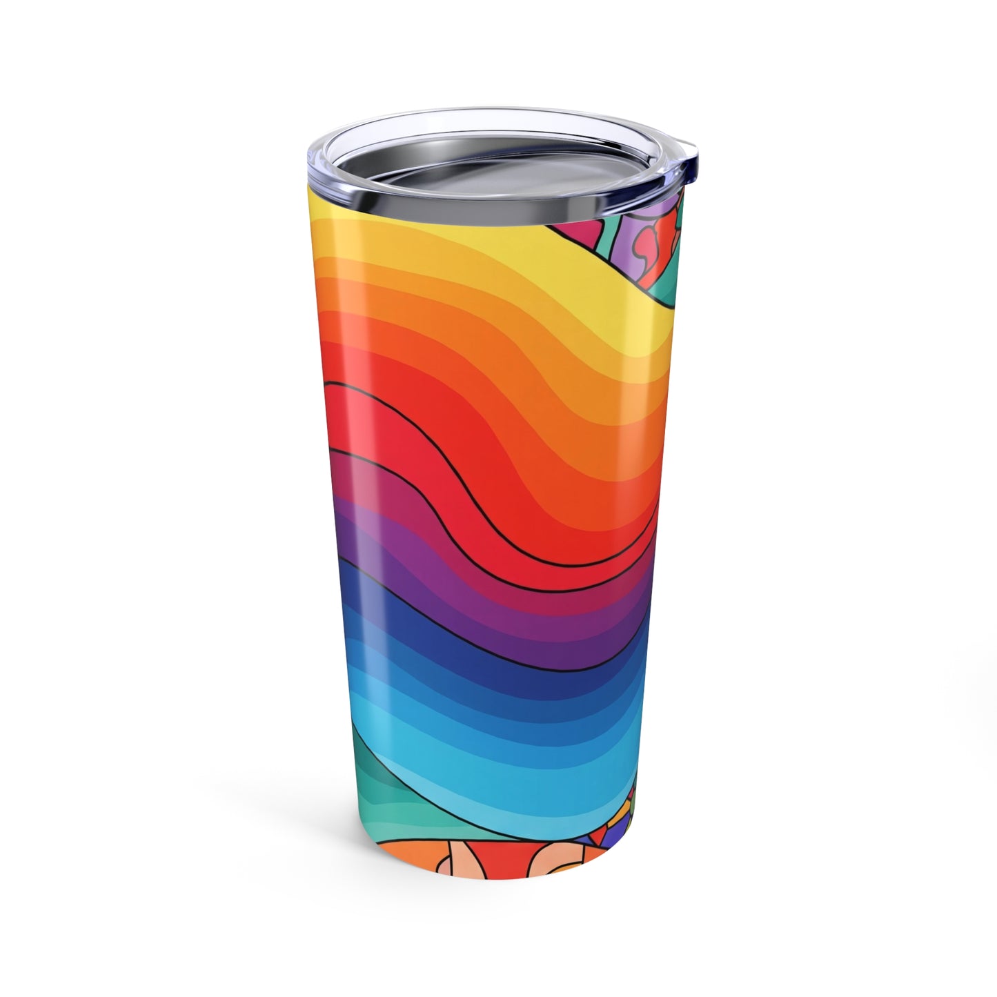 20oz Stainless Steel Tumbler With Double Wall Vacuum Insulation Printed Design Spill Resistant For Hot And Cold