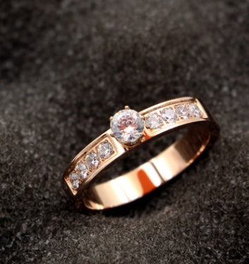 Trendy Eight Micro Diamond Claw Solitaire Rose Gold Ring One Carat For Day Wear Elegant Daily Wear Plus Styles