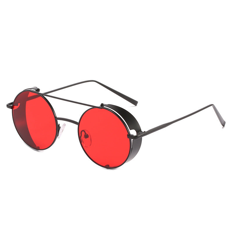 Retro Round Sunglasses Crystal Lens Double Beam Metal Frame Fashion Eyewear For Men And Women Gold And Silver Glasses