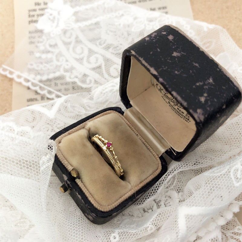 Emerald Green Ring For Women Silver Inlay Geometric Vintage Style Jewelry For Anniversary Gift Engagement Ring