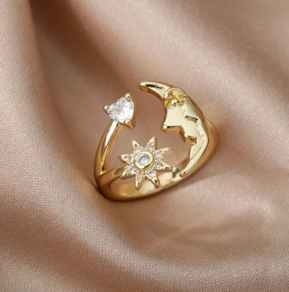 Geometric Copper Ring With Bee Design European American Fashion Statement Jewelry Fishbone Ring Golden Elegant