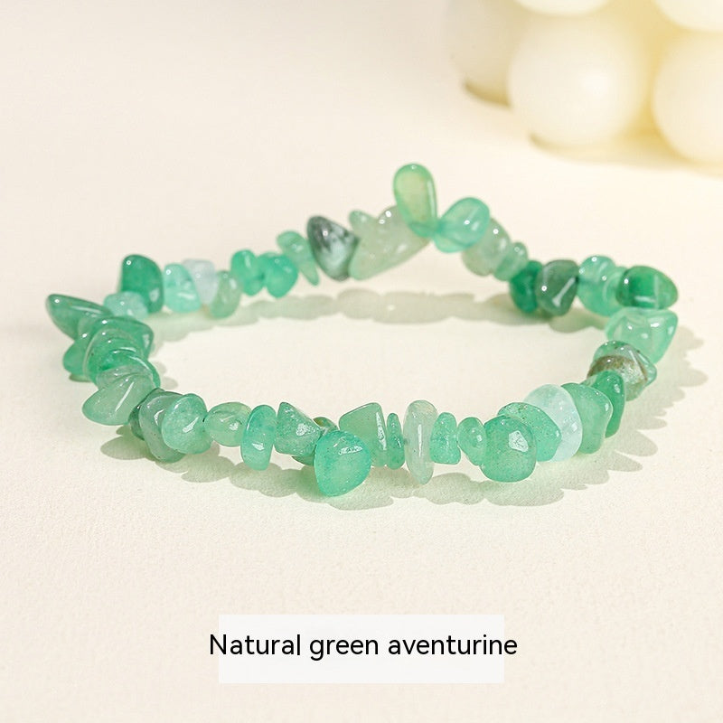 Handmade Natural Crystal Gravel Bracelet Agate Aventurine Irregular Chips Bracelet Women Unique Jewelry Gifts