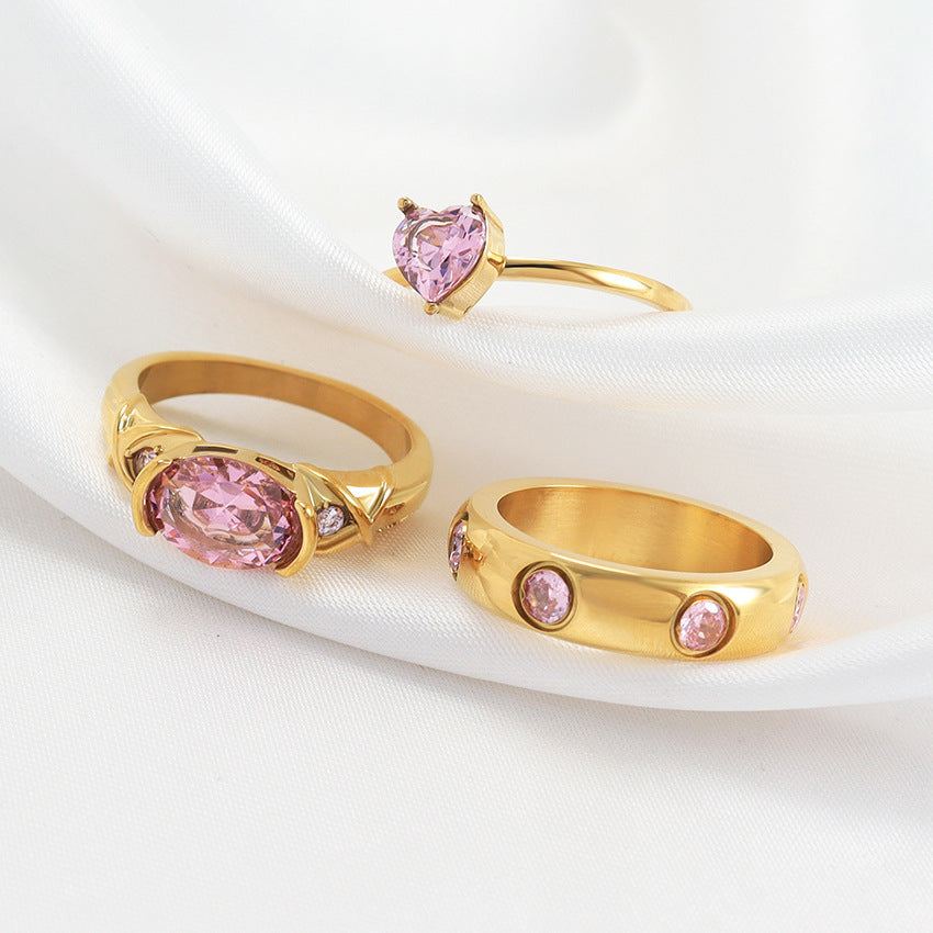 Unisex Stainless Steel Ring Fashionable Light Luxury Gold Color Band Ring Women Men Gift Gift Idea For You All