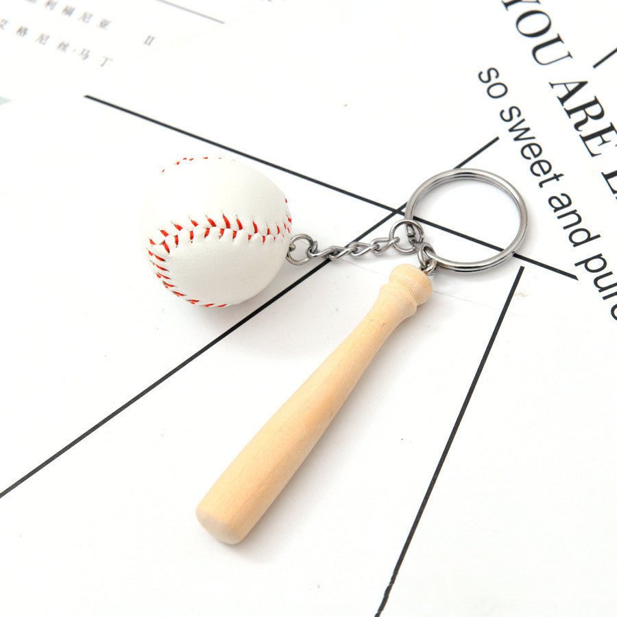 Unisex Wooden Baseball Bat Keychain Pendant For Baseball Fans Everyday Carry Wood Accessory Gift Durable Vintage