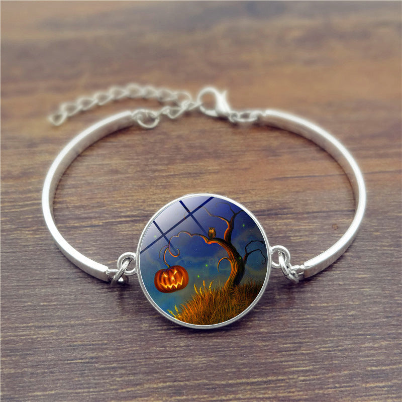 Womens Halloween U Shape Alloy Bracelet Inlaid Gems