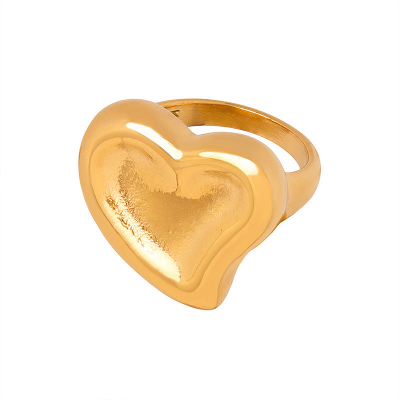 Women's Irregular Heart Titanium Steel Ring