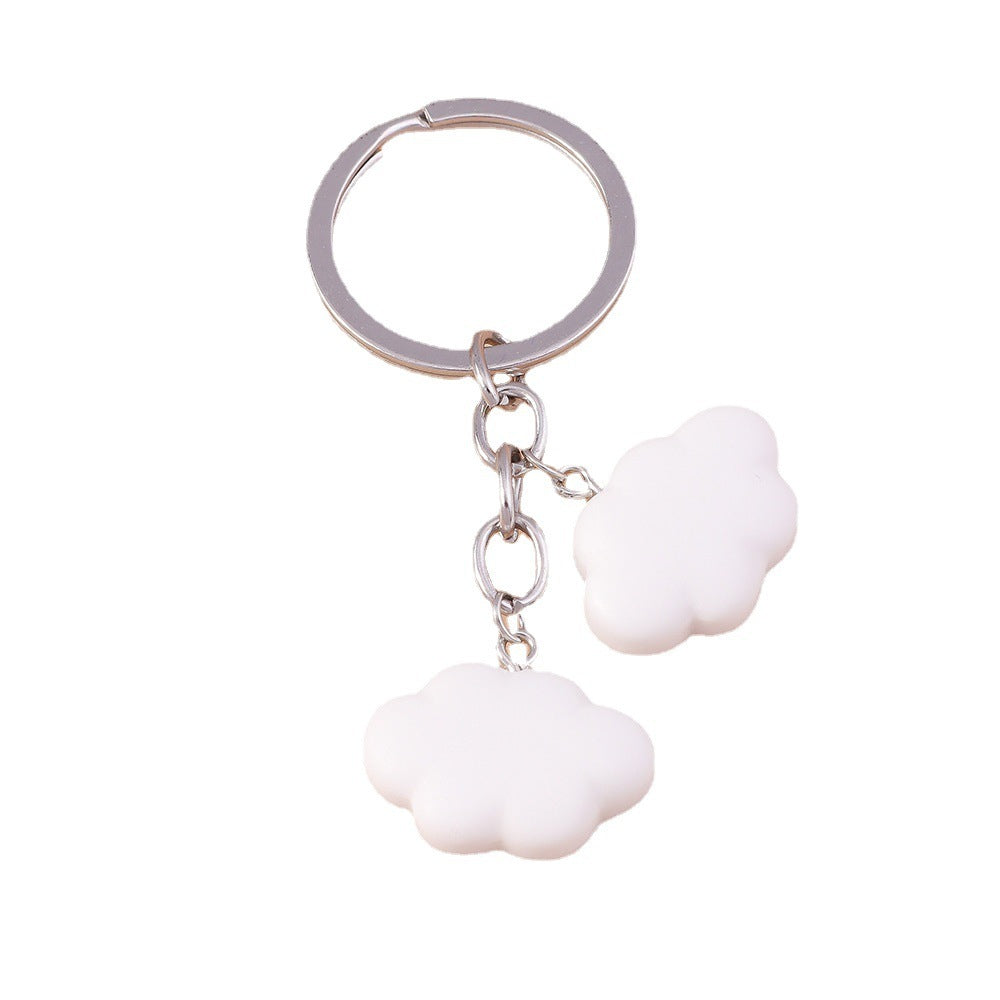 Cute Cartoon Duck Keychain Zinc Alloy Key Ring With Cloud Accessories Bag Charm For Handbags And Backpacks Trendy