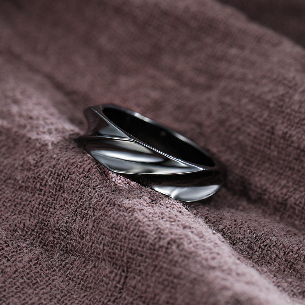 Unisex Vintage Vintage Copper Rings Geometric Design With Electroplated Black Gold Finish Packed Birthday Gift