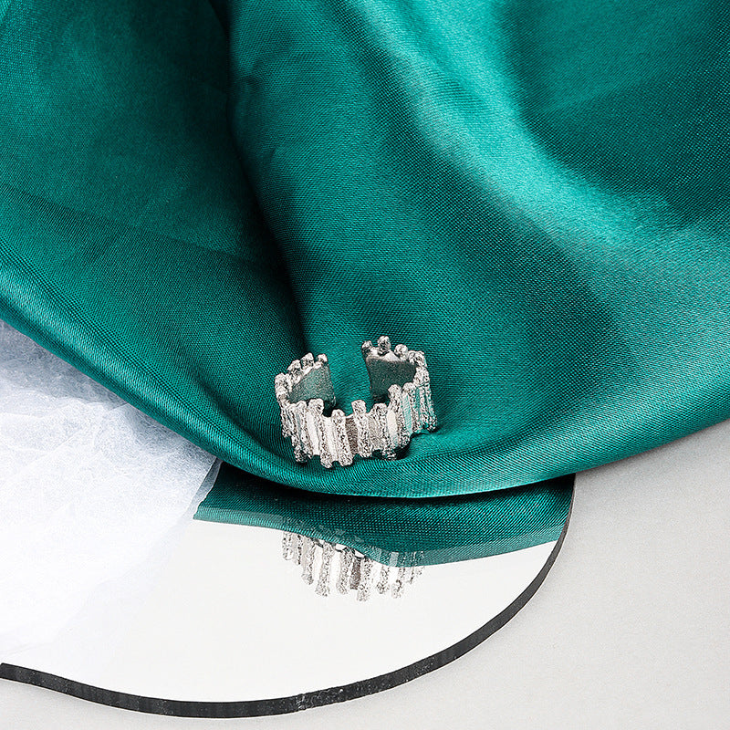 Womens Adjustable Copper Rings Geometric Irregular Design Platinum Electroplated Jewelry Adjustable Bands Rings