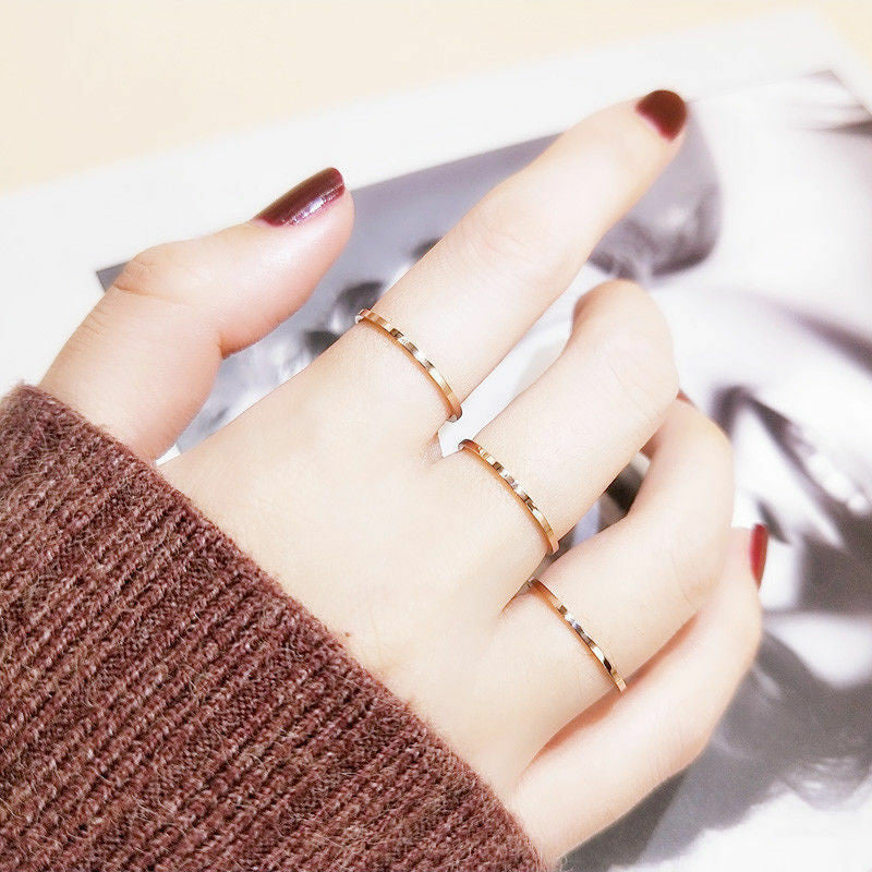 Womens Glossy Circle Ring Electroplated Copper Band Simple Elegant Design For Everyday Wearing Fashion Jewelry