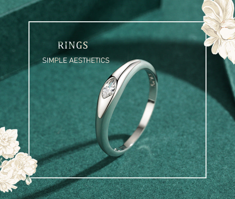 Womens Ring Sterling Silver 925 Gold Plated Ring With Micro Diamond Inlay Artificial Gemstones Elegant Band US