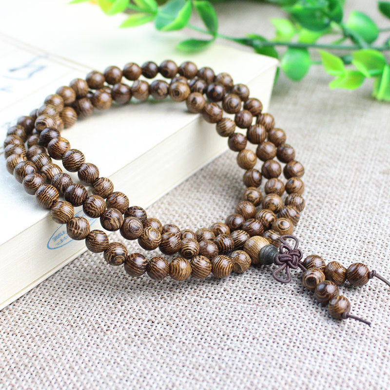 Unisex Wooden Bracelet Polished Wood Bead Bangle Simple Fashion Elegant Door Frame National Design 6MM Classic