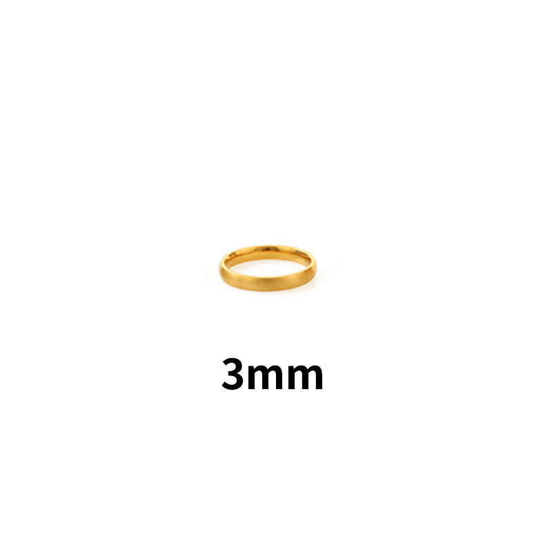 Titanium Steel Ring 18K Gold Plated Geometric Band Jewelry Women Elegant Minimalist Design Electroplated Finish