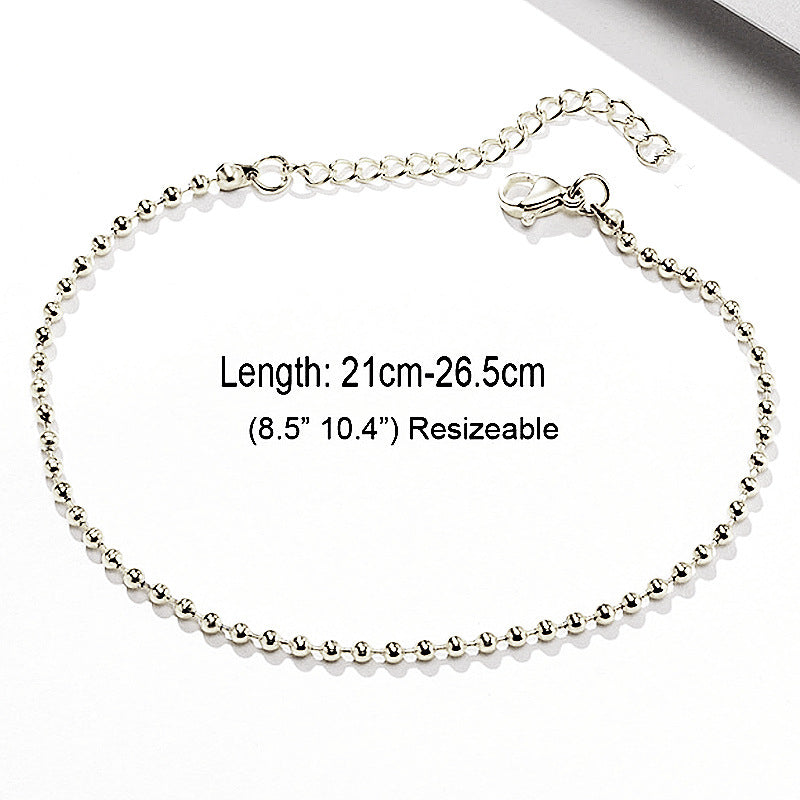 Womens Adjustable Anklet Foot Chain Boho Geometric Alloy Jewelry Summer Beach Ankle Women And Girls Packing1pc