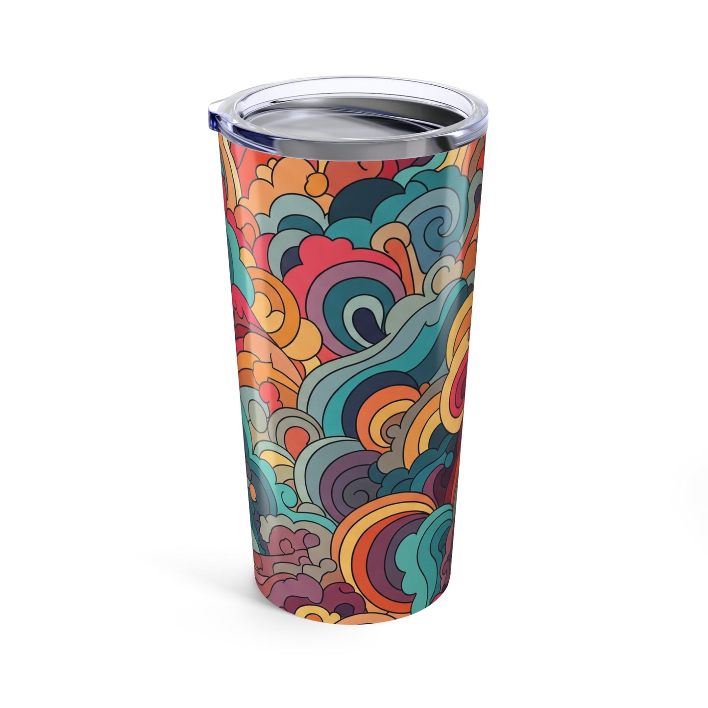 20oz Stainless Steel Printed Tumbler Vacuum Insulated Travel Mug With Spill Resistant Lid For Hot Or Cold Beverages