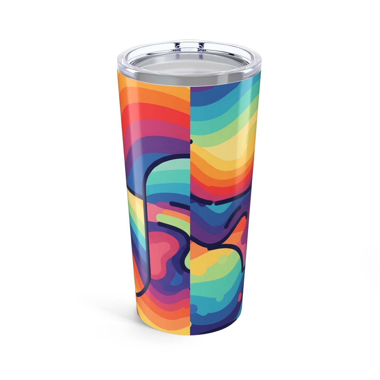 20 Oz Stainless Steel Travel Mug With Double Wall Vacuum Insulated Spill Resistant Lid Printed Design Keeps Hot Or