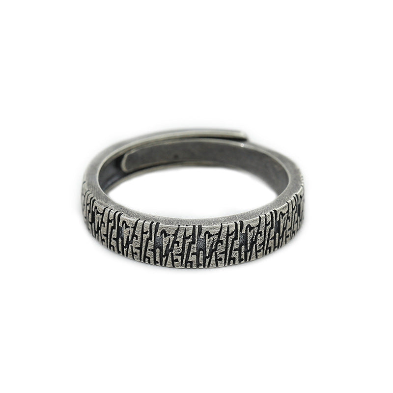 Mens Copper Ring Adjustable Open Design Tree Of Love Geometry Electroplated Finish Band Ring For Men Size Open