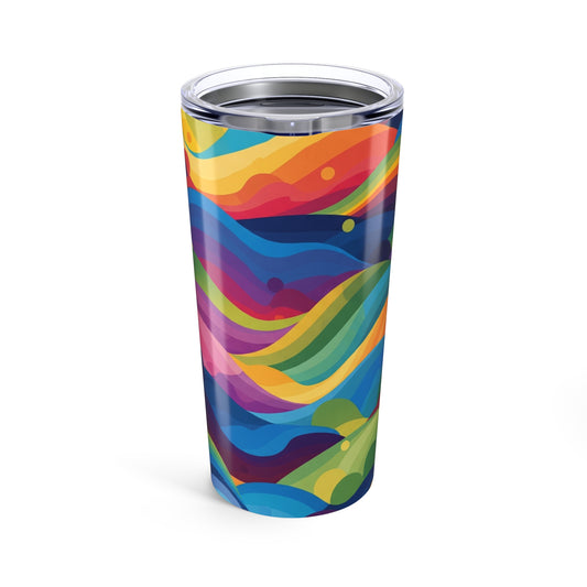 20 Oz Stainless Steel Travel Mug With Double Wall Vacuum Insulation And Printed Design Spill Resistant For Hot Or