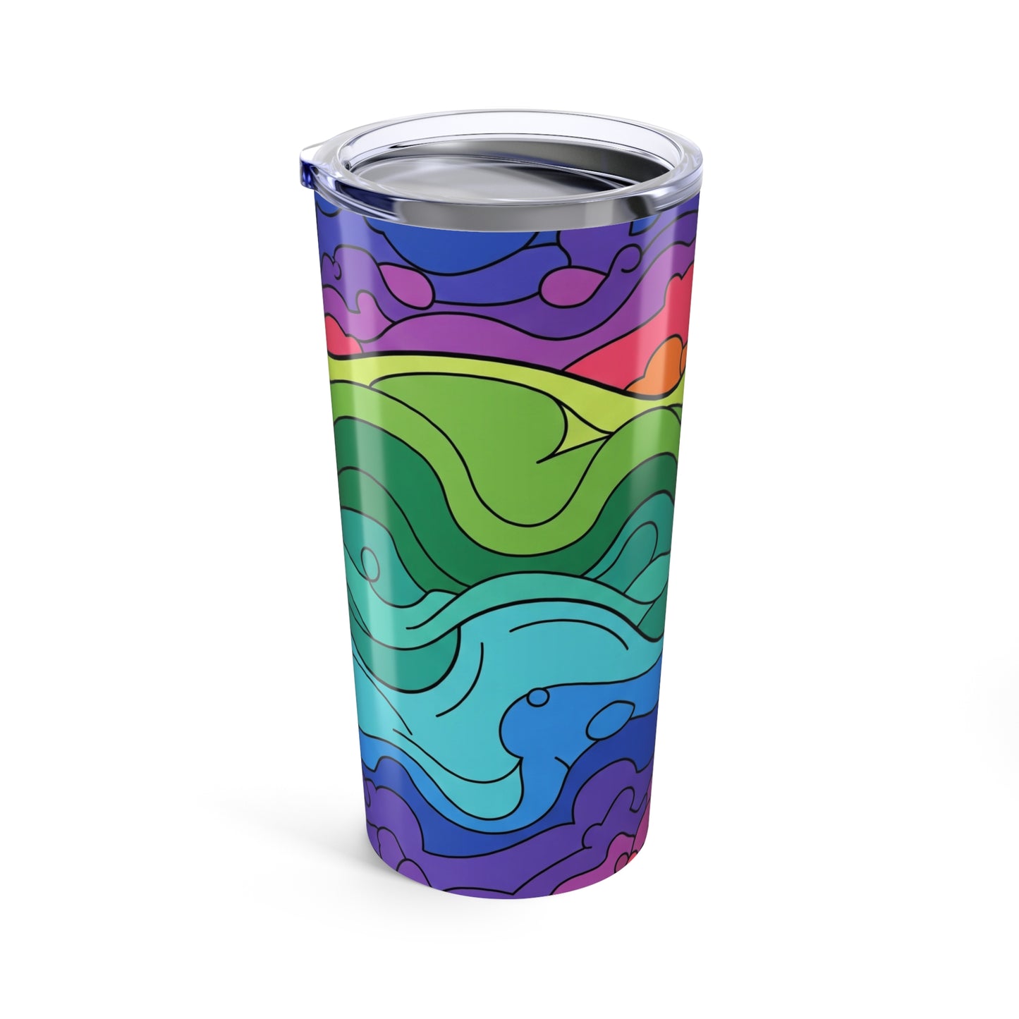 20oz Stainless Steel Tumbler With Printed Design Double Wall Vacuum Insulated Spill Resistant Durable Travel Mug