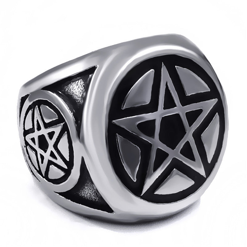 Personalized Creative Five Pointed Star Ring Silver Alloy
