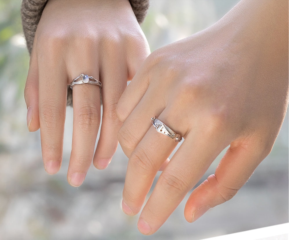 Princess And Knight Folding Ring Material White Copper Plating Size Adjustable Opening Princess And Knight Folding Ring