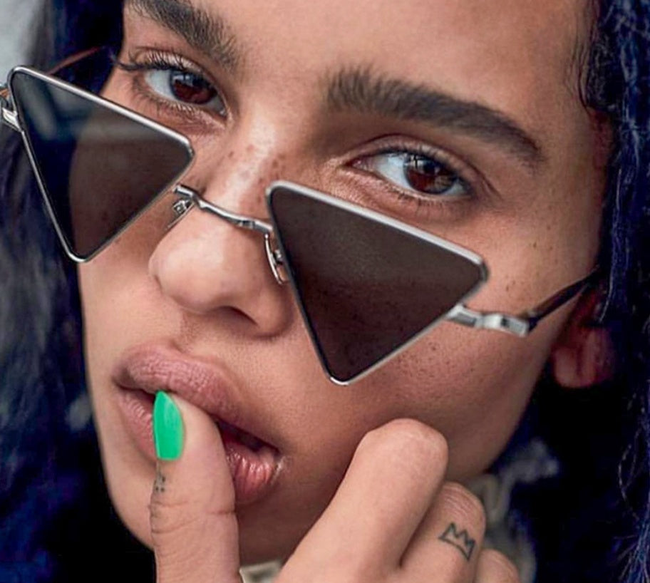 Triangle Sunglasses For Men And Women Metal Frame With AC Lenses Stylish UV Sun Protection Eyewear For Everyday Wear