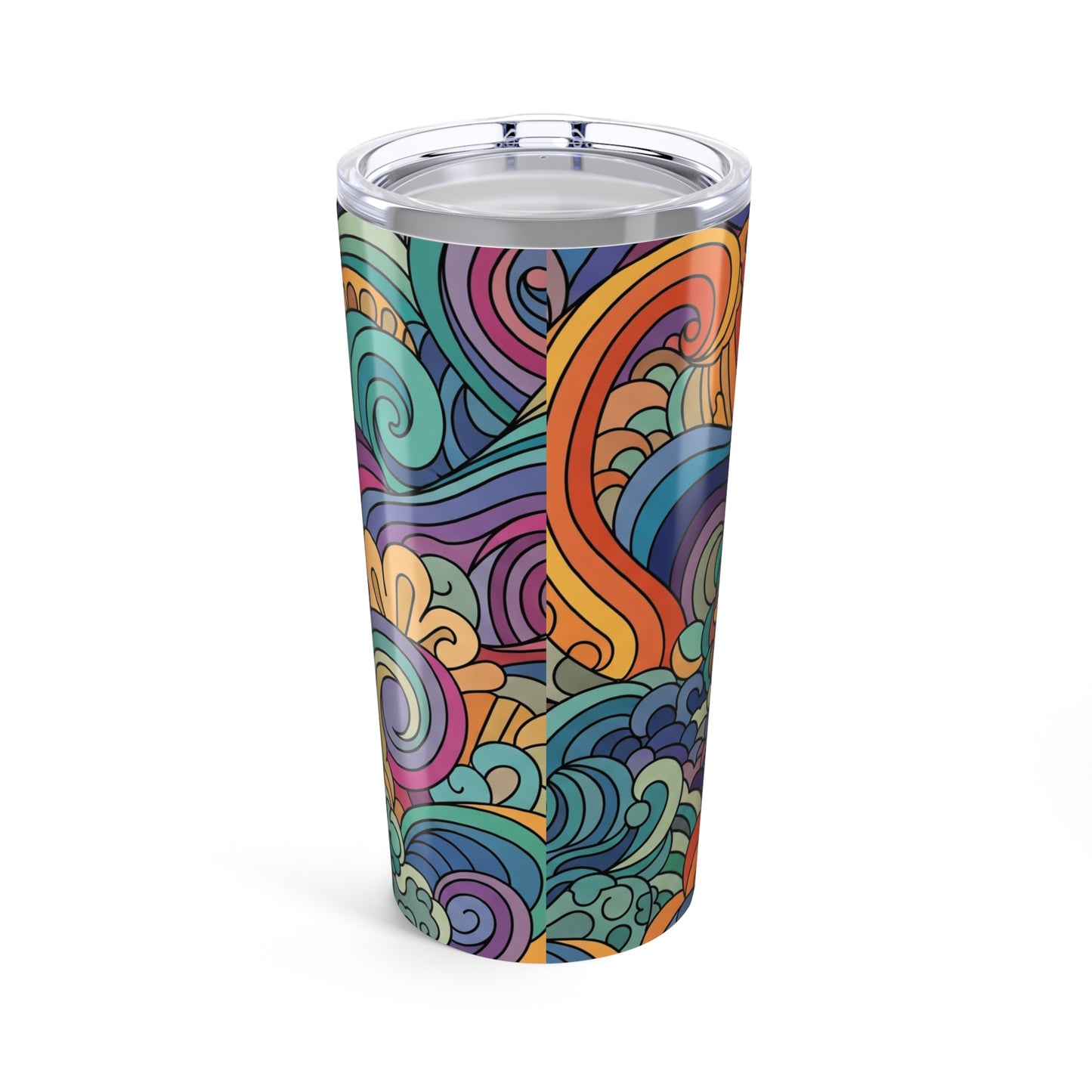 20oz Stainless Steel Printed Travel Mug With Double Wall Vacuum Insulation And Spill Resistant Lid For Beverages