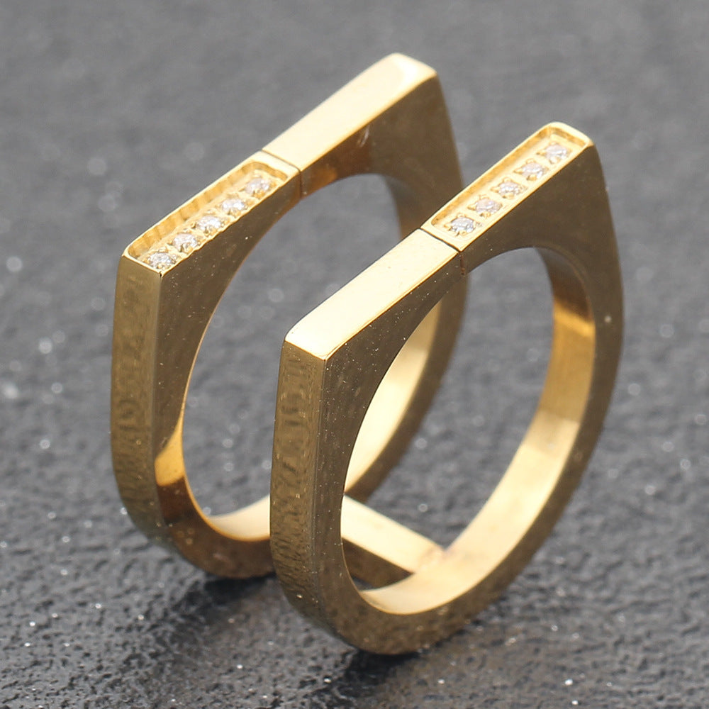 Stainless Steel Ring for Women and Men Fashion Jewelry Band Steel Gold Color Sizes 6 7 8 9