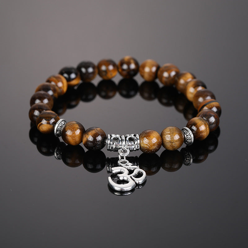 Men Bracelet Volcanic Stone White Turquoise Beads With Alloy Accent Fashion Accessory Casual Everyday Style For Men