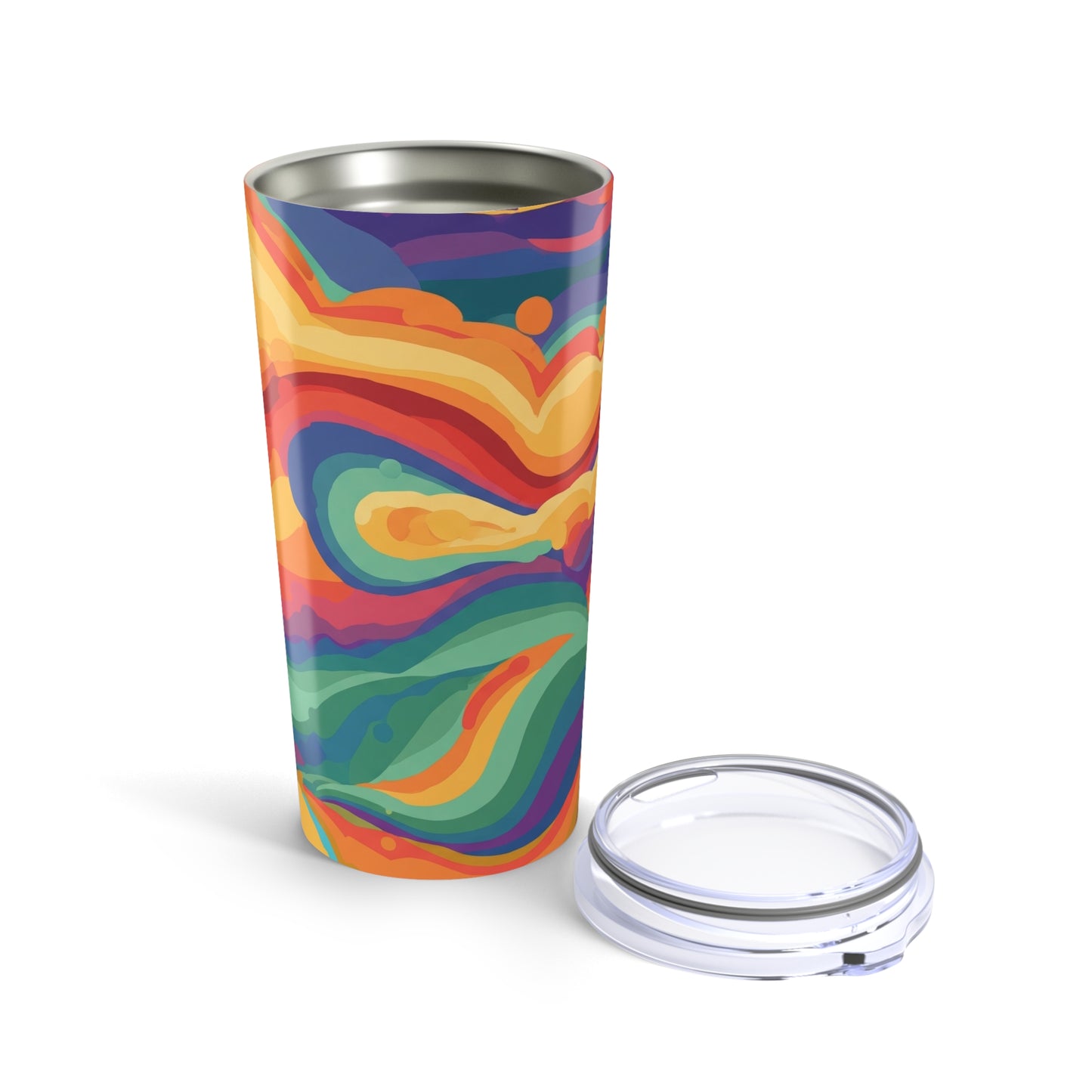 20 Oz Stainless Steel Tumbler With Artwork Double Wall Insulated Leak Proof Travel Cup Lid For Hot And Cold