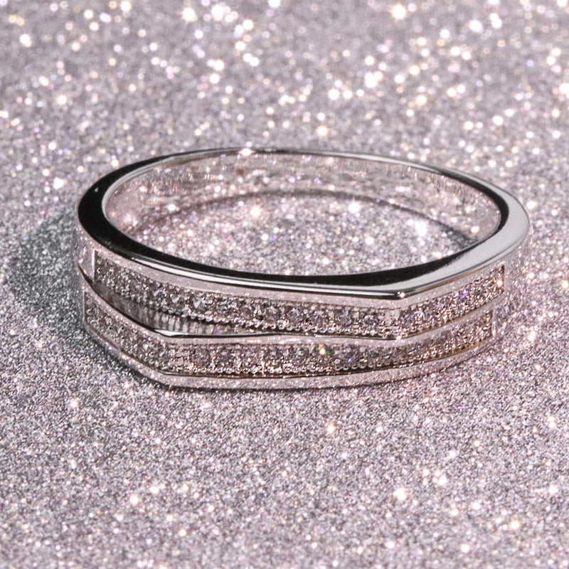 Womens Crown Diamond Ring Gold Plated Brass Elegant Dainty Jewelry Gift For Special Occasion For Everyday Wear