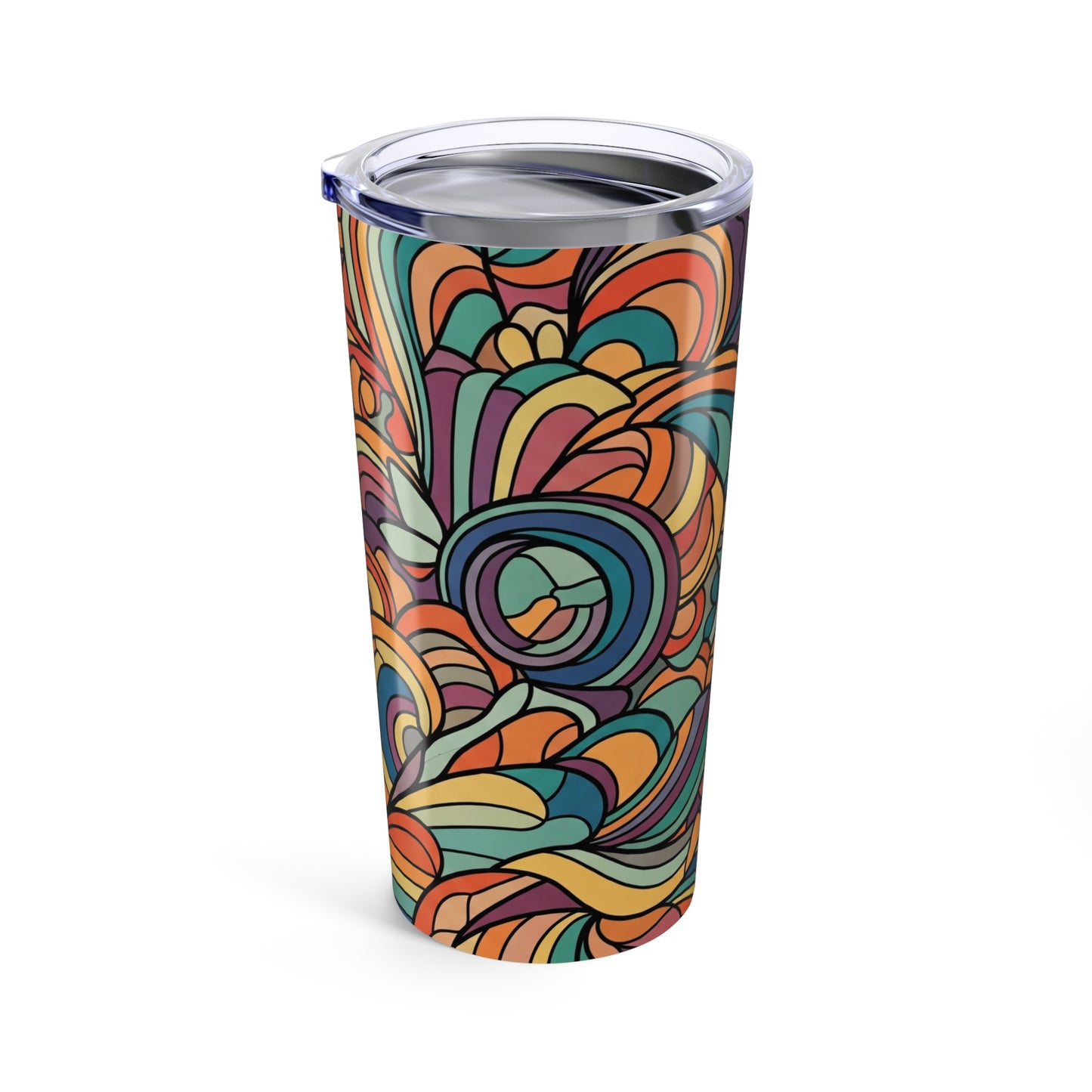 20 Oz Stainless Steel Tumbler With Double Wall Vacuum Insulation Spill Resistant BPA Free Durable Printed Travel